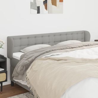 vidaXL Cabecero De Tela Gris Claro 203x23x78/88 Cm Vidaxl
