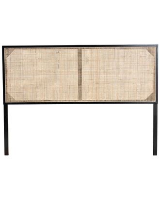 Baxton Studio Aurelia Modern Bohemian Bayur Wood & Rattan Queen Size Headboard