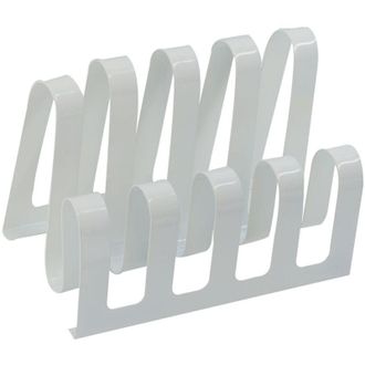 Vacchetti Vacchetti - Portarrevistas De Metal Blanco De 4 Compartimentos 31x19x22 Cm