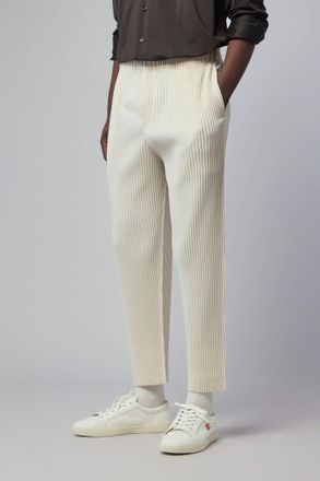 Homme Pliss&eacute; Issey Miyake Wide-Leg Ribbed Pants
