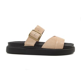 Clarks Aristella Mule Suede Womens Slides Sandals - Ecru - Size:UK 4.5