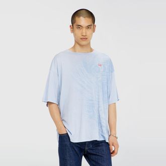 Diesel Relaxed T-shirt with pigment prints - T-Shirts - Man - Blue