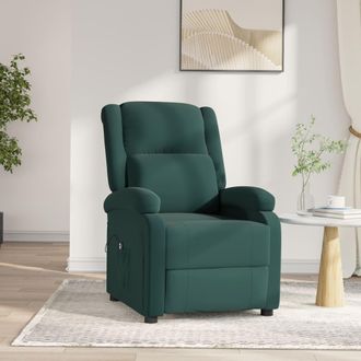 vidaXL Sill&oacute;n Reclinable El&eacute;ctrico De Terciopelo Verde Oscuro Vidaxl