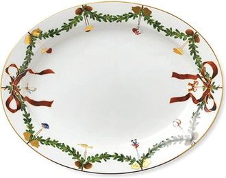 ROYAL COPENHAGEN Star Fluted Christmas Oval Platterwith $23 Credit