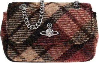 Vivienne Westwood small tartan-pattern chain-strap wallet - Brown