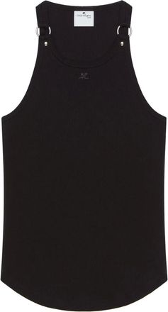 Courrèges scoop-neck sleeveless tank - men - Cotton/Elastane - L - Black