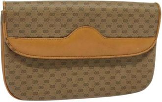 Gucci Pre-owned Leather gucci-bags - Dames - Vintage Clutch - Beige - ONE Size - Leer - Vintage