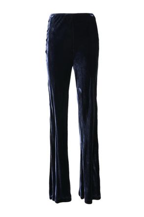 Pink Memories Flared Jazz Trousers with Velvet Texture