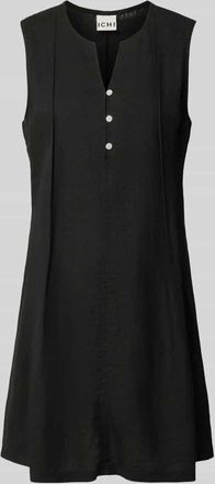 Ichi Minikleid aus Leinen-Viskose-Mix Modell LINNO in Black, Gr&ouml;&szlig;e 34
