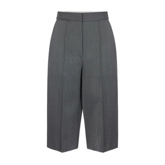 Elisabetta Franchi Dames, Korte broeken, Grijs, Maat: XS Wol