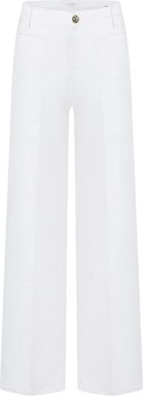 Cambio Wijde Broek - Dames - Wijde Broeken - Wit - XL - Katoen - Broeken