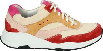 Durea Sportieve Lage Damesschoenen Rood Dessin - Dames - Sneakers - Veelkleurig - 40 1/2 EU - Leer - Schoenen