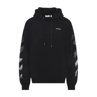 Off-white Hoodies, male, Black, Size: 2XL Metal Arrow Skate Hoodie