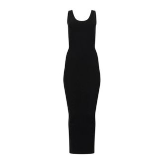 Entire studios Maxi Dresses, female, Black, Size: M Square Neck Knit Midi Dress