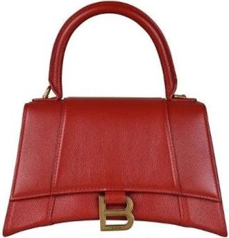 Balenciaga Hourglass Small Handbag - Dames - Handtassen - Rood - ONE Size - Leer - Tassen