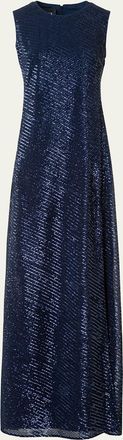 Akris Diagonal Sequined Georgette Gown