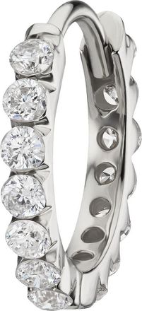 Maria Tash Invisible Set Diamond Single Clicker Hoop Earring in 18K White Gold/Diamond at Nordstrom, Size 8 Mm