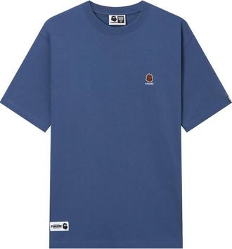 Fingercroxx T-shirt in cotone con logo ricamato - Blu