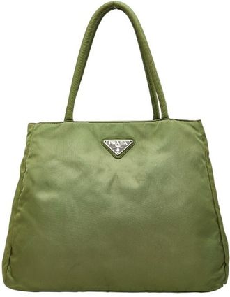 Prada Green Nylon Tote Bag (Pre-Owned)