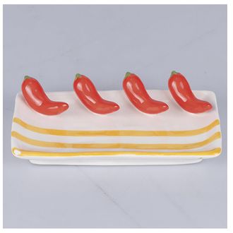 Villa D'Este Home Tivoli FRUIT LIFE platillo decorativo. Pimiento picante