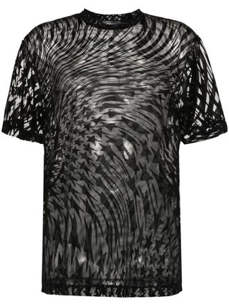 MUGLER T-shirt met print - Zwart