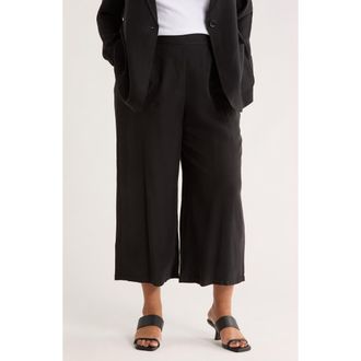 Max Studio Brushed Twill Crop Wide Leg Pants in Black at Nordstrom Rack, Size 3 X