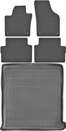 OEM Volkswagen Sharan Ii Van A Partir De 2010 Set - Alfombrillas De Goma Para Coche + Alfombrilla Para Maletero