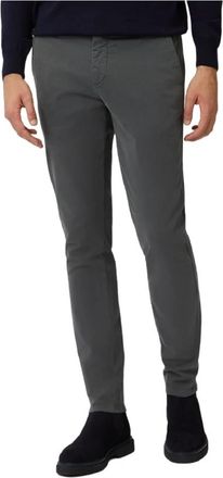 Harmont & Blaine Nauwsluitende Gabardine Broek - Heren - Chinos - Grijs - XL - Katoen - Broeken
