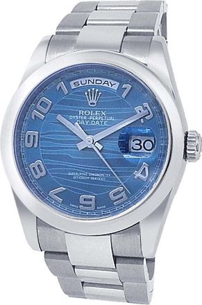Rolex Pre-owned Rolex Day-Date Automatic Chronometer Blue Dial Mens Watch 118209 BLAO