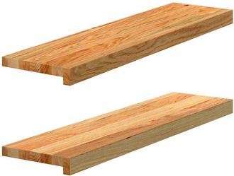 vidaXL Window Sills 2 pcs Light Brown 80x20x2 cm Solid Wood Oak vidaXL