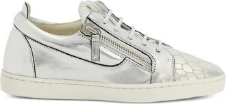 Giuseppe Zanotti Nicki leren sneakers met ritsdetail - Grijs