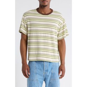 Brain Dead Looped Stripe T-Shirt in Green Multi at Nordstrom, Size Xx-Large