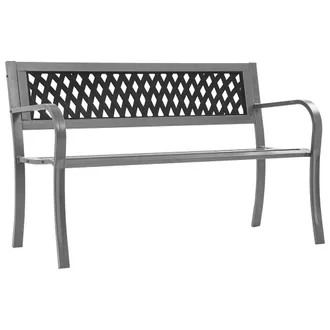 vidaXL Vidaxl - Panca Da Giardino Nera 120 Cm Acciaio