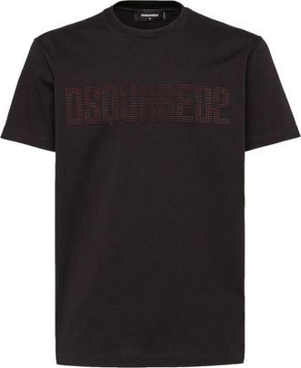 Dsquared2 crystal-logo cotton T-shirt - men - Cotton - L - Black