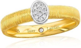 Suzy Levian Suzy Levian Golden Helix Silver Cz Ring
