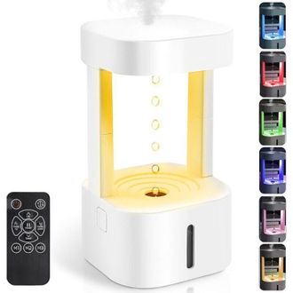 OEM Humidificador Ultras&oacute;nico Port&aacute;til De 580 Ml Con Efecto Antigravedad Y Led - Dise&ntilde;o Moderno En Forma De Gota De Agua, Recargable Por Usb