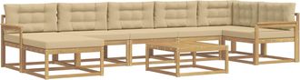 vidaXL Conjunto De Sof&aacute;s De Exterior 8 Uds. Y Beige Vidaxl