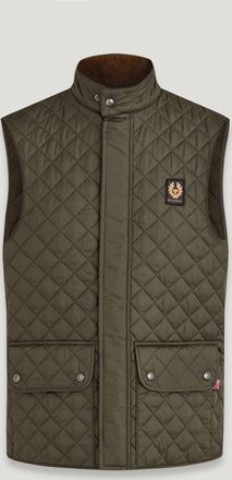 Belstaff Icon Gilet Mens Quilted Recycled Nylon Faded Olive Size UK 34