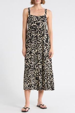 Billabong Tea Party Midi Dress in Black Pebble at Nordstrom Rack, Size X-Small