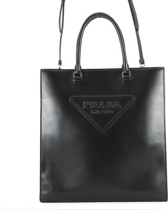 Prada Black Leather Tote Bag (Pre-Owned)
