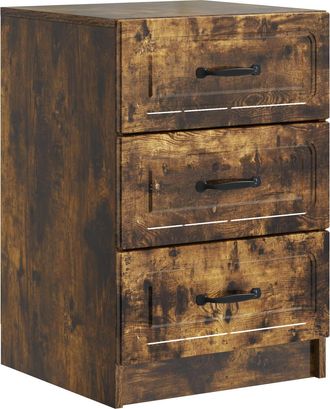 vidaXL Armario De Noche Roble Ahumado 43 X 41 X 63,5 Cm Vidaxl