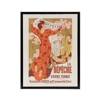 Artery8 Maurice Denis La Depeche de Toulouse Vintage Advert Framed Canvas Art | Size: W24 x H32