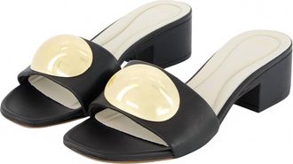 Franco Sarto Womens A-Nika Slide Sandal In Black Leather