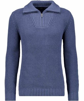 Ragman Rundhalspullover RAGMAN, Herren, Gr. 60, blau, melange, 782, 100% Baumwolle, ohne Ausschnitt, Pullover Rundhalspullover