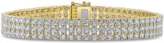 Allurez Multirow Diamond Tennis Bracelet 14K Yellow Gold (3.70ct)