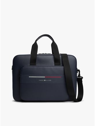 Tommy Hilfiger Mens Signature Stripe Laptop Bag - Space Blue