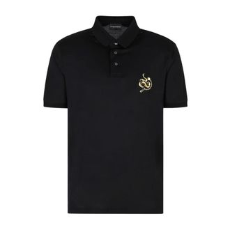 Emporio Armani Zwart poloshirt Wijsheid en Voorspoed - Heren - Polos - Zwart - 3XL - Katoen - Tops