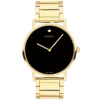 Movado Signature Quartz Black Dial Unisex Watch 0607595