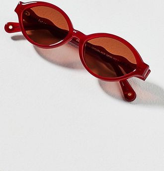 Damson Madder Wavey Temple Oval Sunglasses