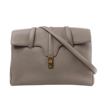 Celine Pre-owned Shoulder Bags, female, Gray, Size: ONE SIZE Pre-owned Sac 16 Medium Handbag